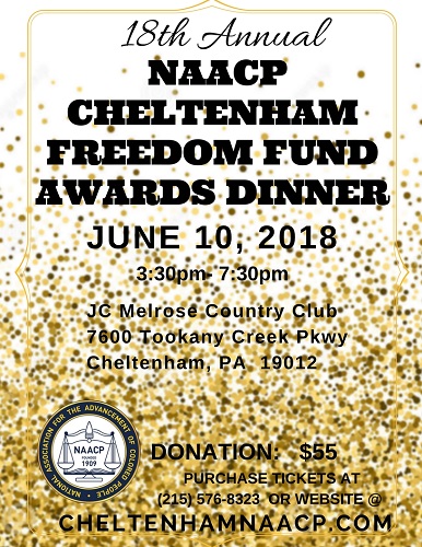 Celebrate the Cheltenham NAACP 18TH Annual Freedom Fund Dinner
