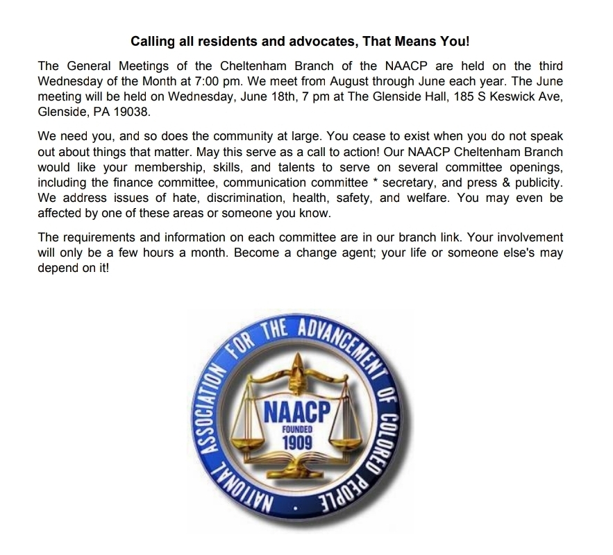 NAACP for website meeting times